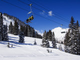 Chair Lift Carries Skiers at Alta, Alta Ski Resort, Salt Lake City, Utah, USA Photographic Print by Kober Christian