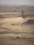 Mcconnell Andrew - Man on Mule-Back Traverses the Desert around the Ancient City of Old Dongola, Sudan, Africa - Fotografik Baskı