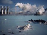Geothermal Power Plant and Blue Lagoon at Svartsengi, Iceland, Polar Regions Photographic Print by Hart Kim