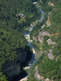 Aerial View of the Gorges Du Tarn from Roc Des Hourtous, in Lozere, Languedoc Roussillon, France Photographic Print by Hughes David