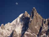 Jagged Peak of Aiguille Du Dru and the Moon, Chamonix, Rhone Alpes, France, Europe Photographic Print by Hart Kim