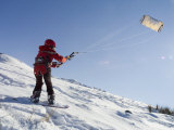 Kite Snowboarding, Brecon Beacons, Wales, United Kingdom, Europe Photographic Print by Lawrence Graham
