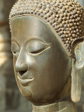 Head of the Buddha in the Hophrakeo Museum in Vientiane, Laos, Indochina, Southeast Asia Photographic Print by Mcleod Rob