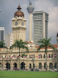 Sultan Abdul Samad Building and the Kl Tower in the City of Kuala Lumpur, Malaysia, Southeast Asia Photographic Print by Miller John