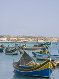 Traditional Coloured Boats, Marsaxlokk, Malta, Mediterranean, Europe Photographic Print by Kelly Michael