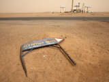 Fallen Signposts in the Desert, Along the Khartoum to Atbara Highway, Sudan, Africa Photographic Print by Mcconnell Andrew