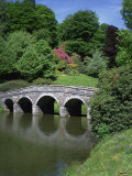 Bridge and Lake, Stourhead, National Trust Property, Wiltshire, England, United Kingdom, Europe Photographic Print by Hunter David
