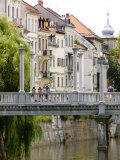 Cobblers Bridge over the River Ljubljanica, Ljubljana, Slovenia, Europe Photographic Print by Lawrence Graham
