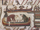 Building Ships in Preparation for War, Bayeux Tapestry, Bayeux, Normandy, France, Europe Photographic Print by Rawlings Walter