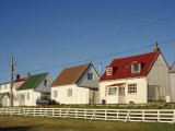 Houses of Wood and Corrugated Iron Line a Typical Street in Stanley, Falkland Islands Photographic Print by Renner Geoff