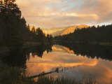 Sunset, Lake Matheson and Southern Alps, Westland, South Island, New Zealand, Pacific Photographic Print by Schlenker Jochen