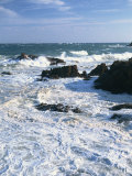 Waves Breaking on the Rocks Along the Corniche D'Esterel, Alpes-Maritimes, Provence, France Photographic Print by Hughes David