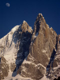 Jagged Peak of Aiguille Du Dru and the Moon, Chamonix, Rhone Alpes, France, Europe Photographic Print by Hart Kim