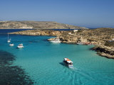 Aerial View of the Blue Lagoon, Comino Island, Malta, Mediterranean, Europe Photographic Print by Tondini Nico