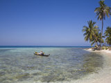 Tourist in Sea Cayak, Silk Caye, Belize, Central America Photographic Print by Jane Sweeney