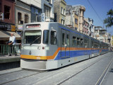 Modern Tram in Sultanahmet Area of Istanbul, Turkey, Europe Photographic Print by Rennie Christopher