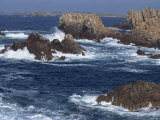 Sea Pounding Rocks on the Coast on the Cote Sauvage on Ouessant Island, Brittany, France, Europe Photographic Print by Thouvenin Guy