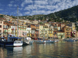 Boats in the Harbour and Painted Houses, Villefranche, on the Cote D'Azur, Provence, France Photographic Print by Rainford Roy
