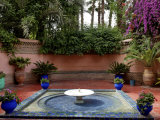 Fountain in the Majorelle Garden, Restored by the Couturier Yves Saint-Laurent, Marrakesh, Morocco Photographic Print by De Mann Jean-Pierre