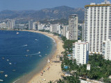 Beach and High Rise Buildings at the Resort of Acapulco, Mexico, North America Photographic Print by Tovy Adina