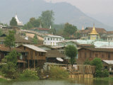 Town Houses and Stupas in Centre of Ruby Mining Area, Mogok, Mandalay District, Myanmar Photographic Print by Waltham Tony