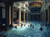 People Bathing in the Hotel Gellert Baths, Budapest, Hungary, Europe Photographic Print by Woolfitt Adam