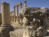 Close Up of Column Capital, Cardo Maximus, Jerash, Jordan, Middle East Photographic Print by Simanor Eitan