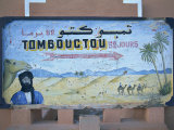 Sign to Tombouctou, in the Town of Zagora, Vallee Du Draa, Anti Atlas, Morocco Photographic Print by Morandi Bruno