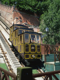 Funicular Railway Up Castle Hill from Clark Adam Square, Budapest, Hungary, Europe Photographic Print by Renner Geoff