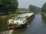 Large Barge on Canal in Northern Germany, Europe Photographic Print by Waltham Tony