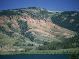 Red Shale Exposed on Hillside, Gros Ventre Valley, Wyoming, United States of America, North America Photographic Print by Waltham Tony