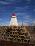 Fishing Baskets and Lighthouse on Prince Edward Island, Canada, North America Photographic Print by Wilson Ken
