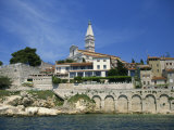 Waterfront and Church of St. Euphemia from the West, at Rovinj, Croatia, Europe Photographic Print by Short Michael