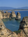 Sea Stacks, Cliffs and Rock Formations Along the Atlantic Coast of the Algarve, Portugal, Europe Photographic Print by Teegan Tom
