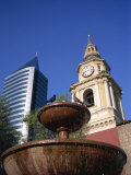 Church of San Francisco, Built Between 1586 and 1628, and Water Fountain, Santiago, Chile Photographic Print by Renner Geoff