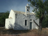 Typical Whitewashed Church Near Kritsa, Crete, Greek Islands, Greece, Europe Photographic Print by Short Michael