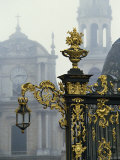 Gilded Wrought Iron Work and Lamp by Lamor in the Place Stanislas in Nancy, Lorraine, France Photographic Print by Woolfitt Adam