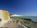 View to the Seven Sisters from Beach Below Seaford Head, East Sussex, England, United Kingdom Photographic Print by Tomlinson Ruth
