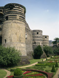 Formal Gardens and Walls of the Chateau D'Angers at Angers in the Pays De La Loire, France, Europe Photographic Print by Renner Geoff