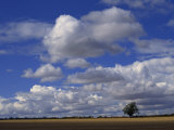 Blue Sky with White Clouds over Farmland Near Burford, Oxfordshire, England, United Kingdom, Europe Photographic Print by Short Michael