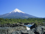 Cone of Volcan Osorno from the Petrohue Falls Near Puerto Montt, Chile, South America Photographic Print by Renner Geoff
