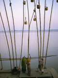 Akash Deep Sky Lantern Festival Beside the Ganges River, Varanasi, Uttar Pradesh State, India Photographic Print by Wilson John Henry Claude
