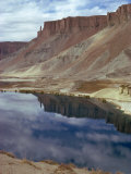 Reflections of Mountains in the Water of the Band-I-Amir Lakes in Afghanistan Photographic Print by Sassoon Sybil