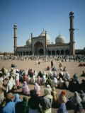 Friday Service at the Moti Masjid Mosque, Red Fort, Agra, Uttar Pradesh, India Photographic Print by Tovy Adina