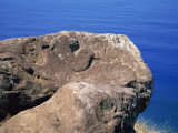 Bird Man Petroglyph at Orongo Ceremonial Village on Crater Rim of Rano Kau on Easter Island, Chile Photographic Print by Renner Geoff
