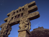 One of the Four Carved Toranas at Stupa One, Sanchi, Madhya Pradesh State, India Photographic Print by Wilson John Henry Claude