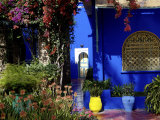Majorelle Garden, Restored by the Couturier Yves Saint-Laurent, Marrakesh, Morocco Photographic Print by De Mann Jean-Pierre