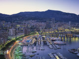 Marina, Waterfront and Town of Monte Carlo in the Evening, Monaco, Mediterranean, Europe Photographic Print by Rainford Roy
