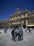 Men Talking in Front of the Town Hall in the Plaza Mayor, Salamanca, Castilla Y Leon, Spain Photographic Print by Tomlinson Ruth