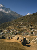 Yak Used for Transporting Goods Leaving the Village of Namche Bazaar in the Khumbu Region, Nepal Photographic Print by Wilson Ken